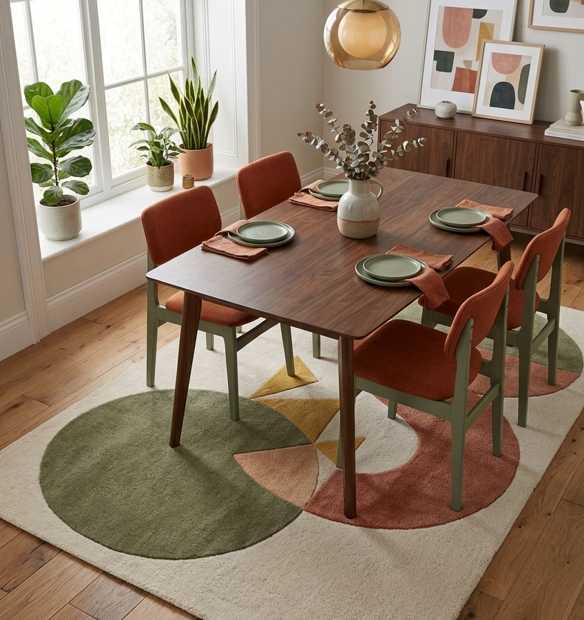 Abstract Organic Shapes Area Rug