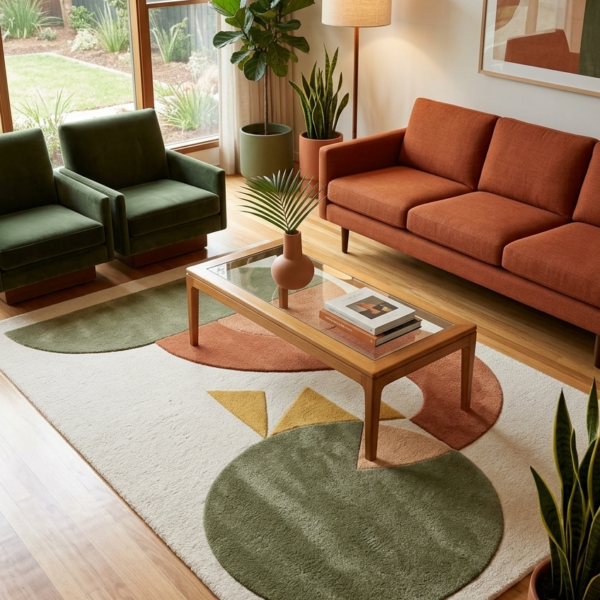 Abstract Organic Shapes Area Rug