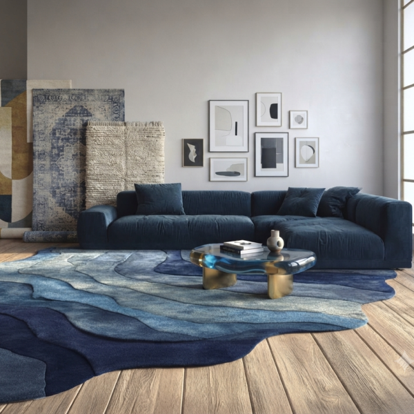 Abstract Wave Area Rug