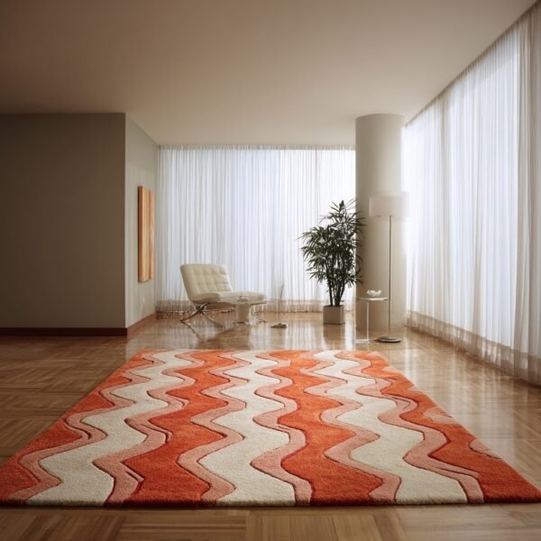 Abstract Wave Pattern Area Rug