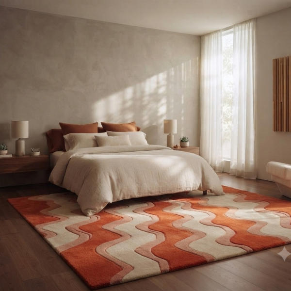 Abstract Wave Pattern Area Rug