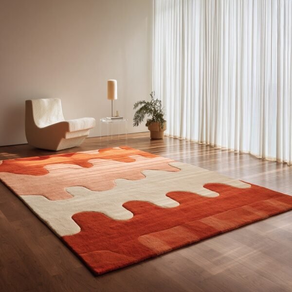 Abstract Wave Pattern Area Rug