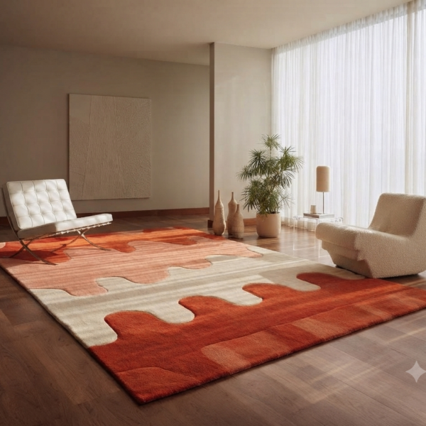Abstract Wave Pattern Area Rug