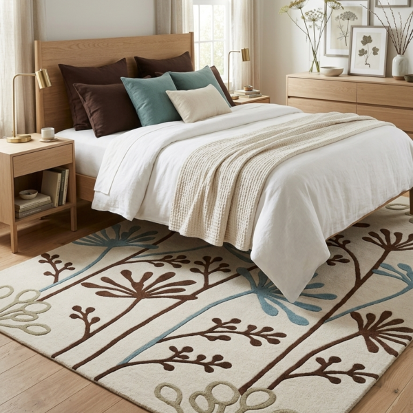 Botanical Floral Abstract Area Rug