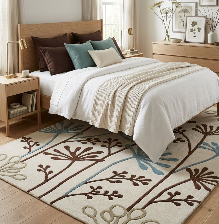 Botanical Floral Abstract Area Rug