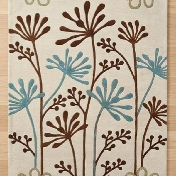 Botanical Floral Abstract Area Rug