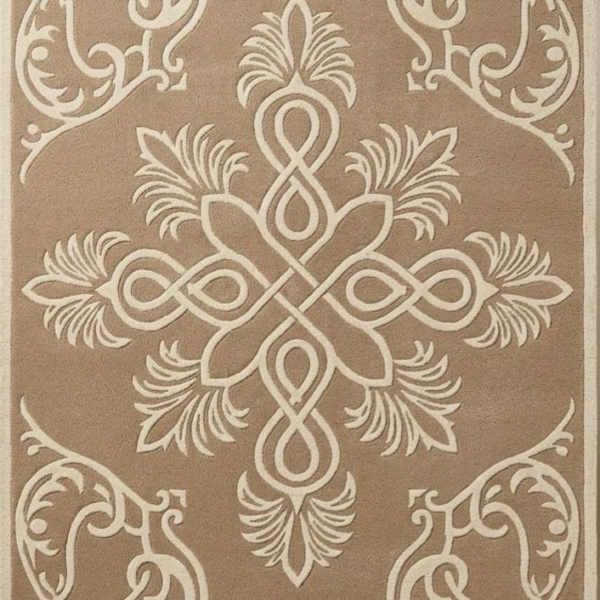 Classic Beige & Ivory Ornamental Medallion Area Rug
