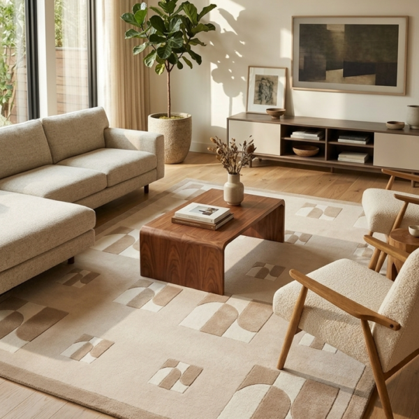 Contemporary Abstract Arch Geometric Area Rug