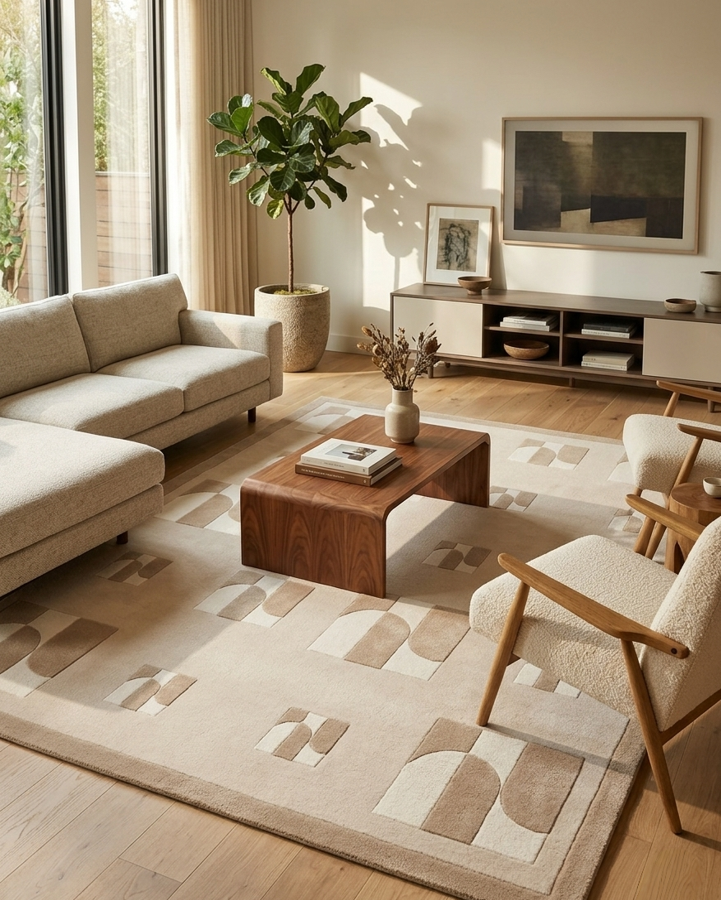 Contemporary Abstract Arch Geometric Area Rug