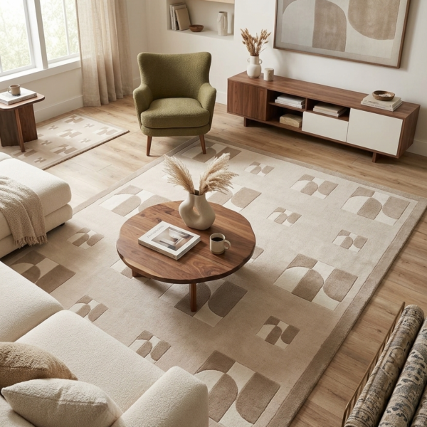 Contemporary Abstract Arch Geometric Area Rug