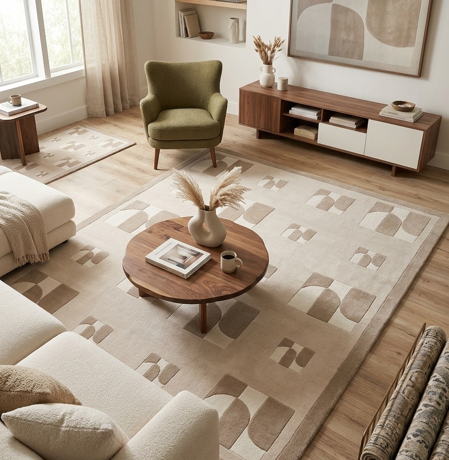 Contemporary Abstract Arch Geometric Area Rug