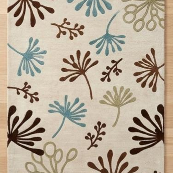 Contemporary Botanical Abstract Area Rug