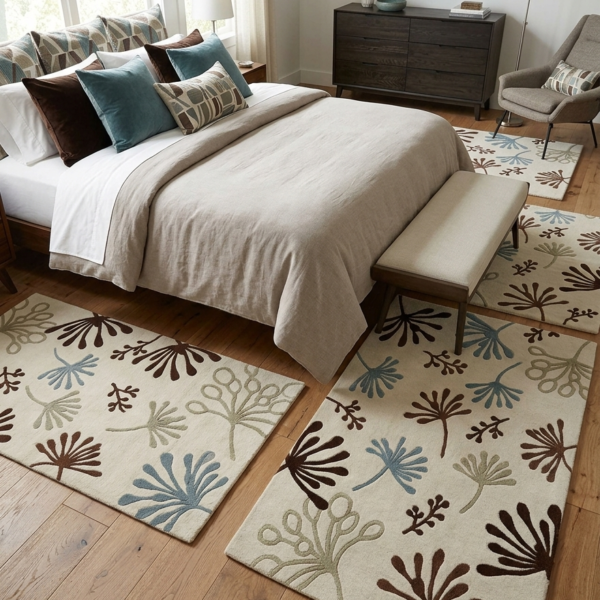 Contemporary Botanical Abstract Area Rug