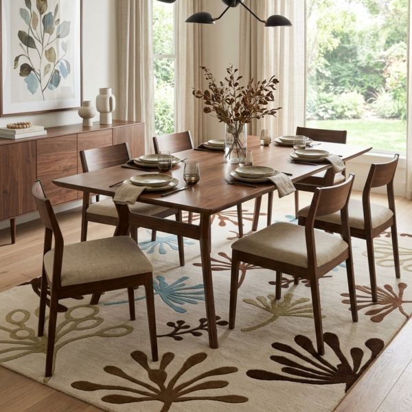 Contemporary Botanical Abstract Area Rug