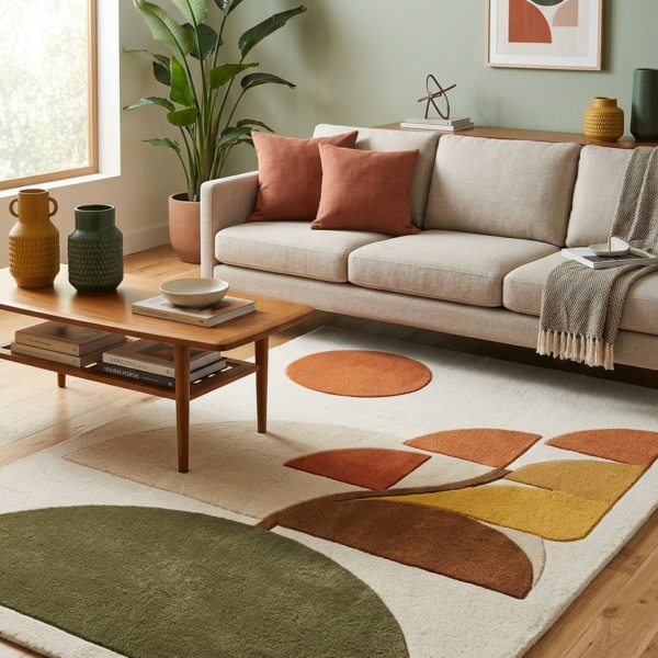 Modern Abstract Botanical Area Rug