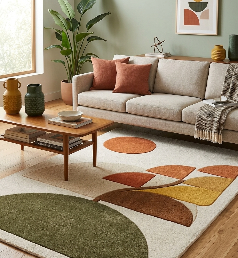 Modern Abstract Botanical Area Rug