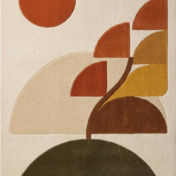 Modern Abstract Botanical Area Rug