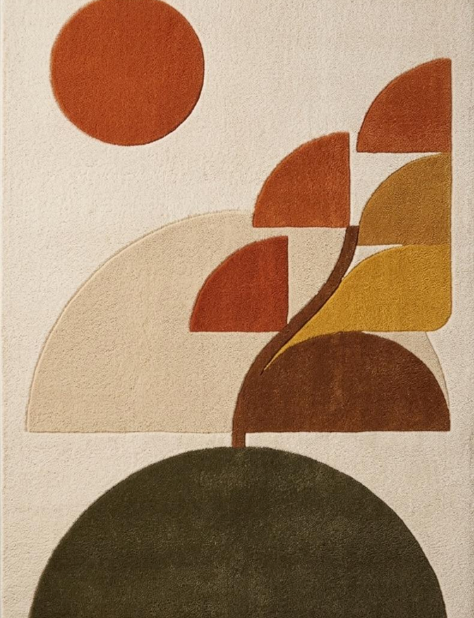 Modern Abstract Botanical Area Rug