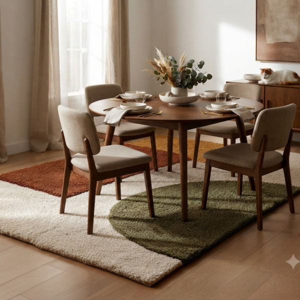 Modern Abstract Color Block Shag Area Rug