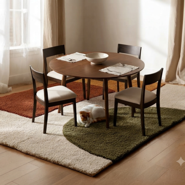 Modern Abstract Color Block Shag Area Rug