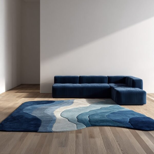 Netyex Abstract Blue Area Rug