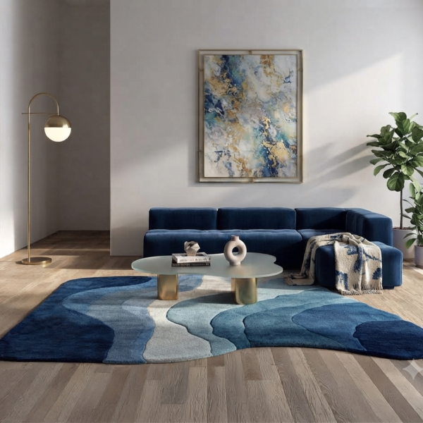 Netyex Abstract Blue Area Rug