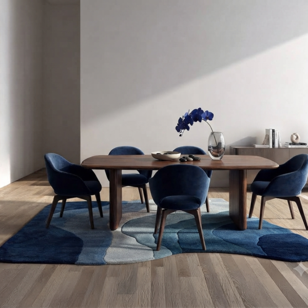Netyex Abstract Blue Area Rug