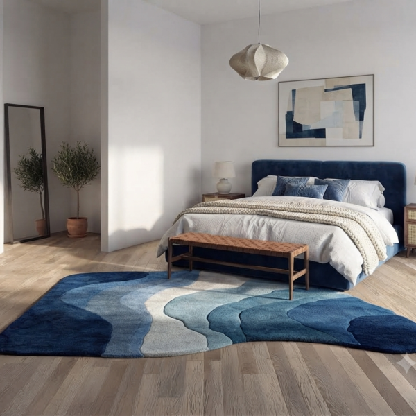 Netyex Abstract Blue Area Rug