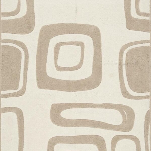 Abstract Geometric Beige Area Rug