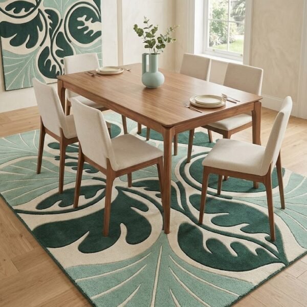 Tropical Botanical Leaf Area Rug