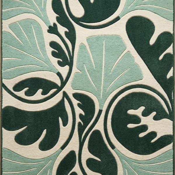 Tropical Botanical Leaf Area Rug