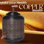 Copper Carving Water Dispenser Matka Vessel