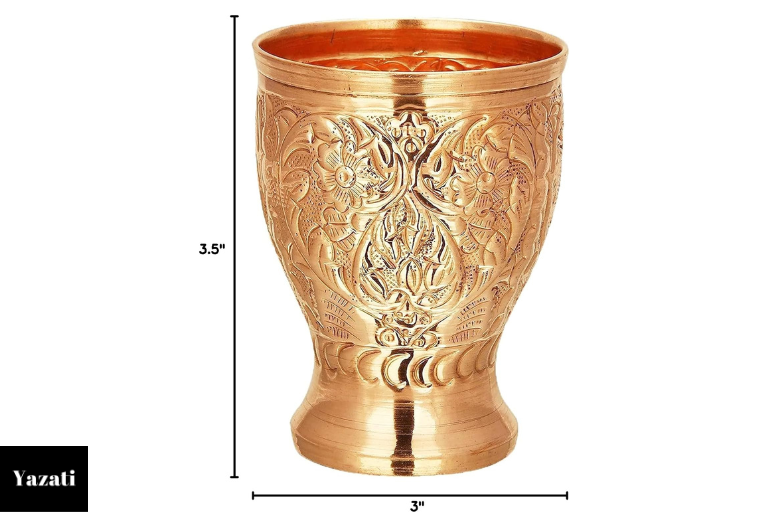 Embossed Mango Glass Copper Tumbler