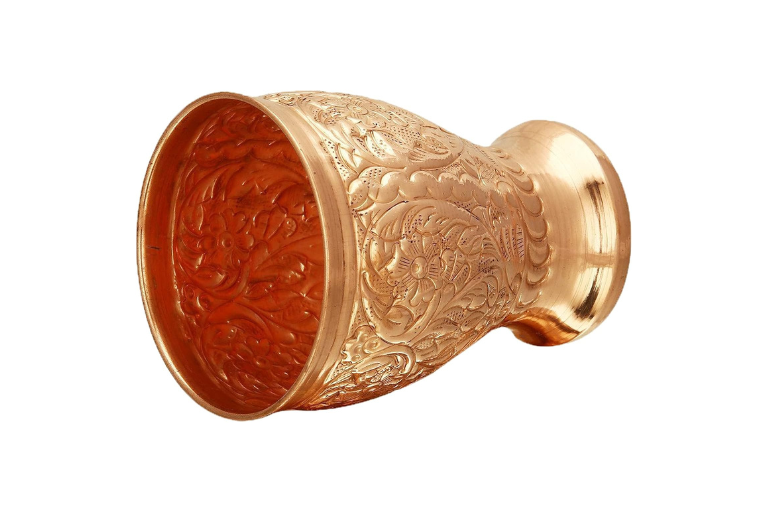 Embossed Mango Glass Copper Tumbler