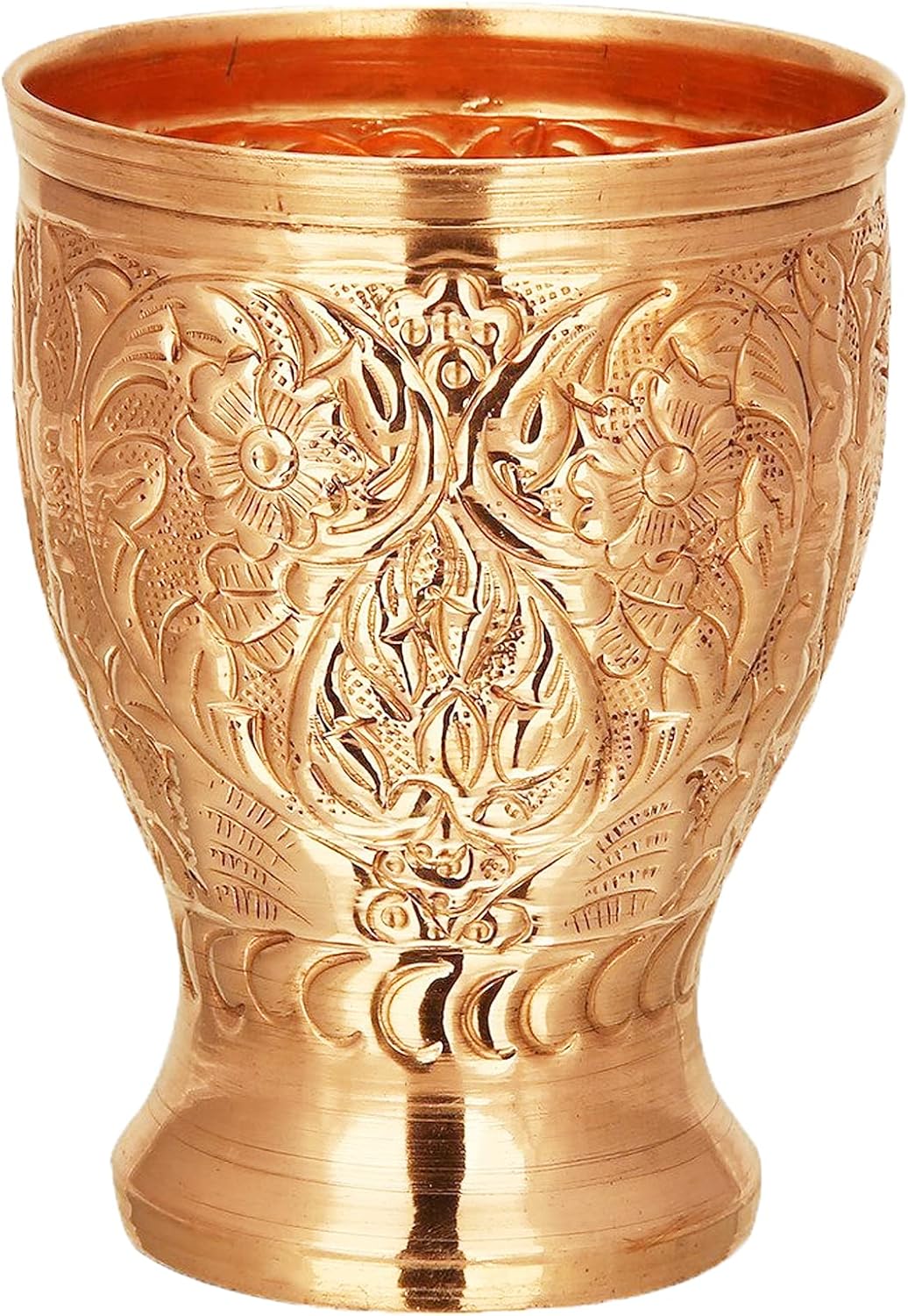 Embossed Mango Glass Copper Tumbler
