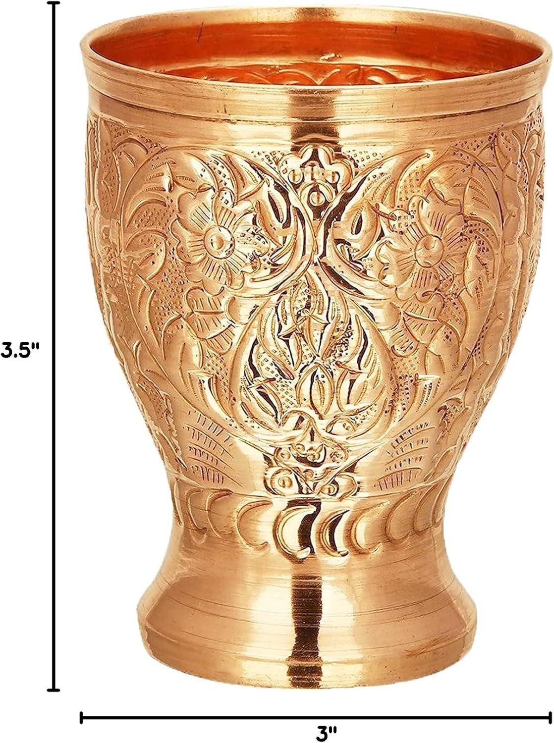 Embossed Mango Glass Copper Tumbler