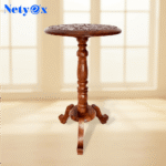 Hand-Carved Sheesham Round Multipurpose Corner/Bed-Side/End Table