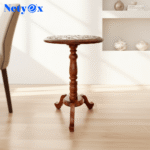 Hand-Carved Sheesham Round Multipurpose Corner/Bed-Side/End Table