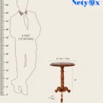 Hand-Carved Sheesham Round Multipurpose Corner/Bed-Side/End Table