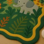 Hand Tufted Colorful Jungle Theme Green Area Rugs