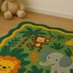 Hand Tufted Colorful Jungle Theme Green Area Rugs