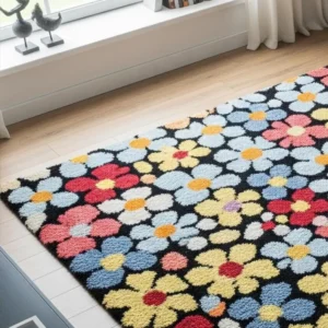 Hand Tufted Rugs Colorful Abstract Floral Area Rug