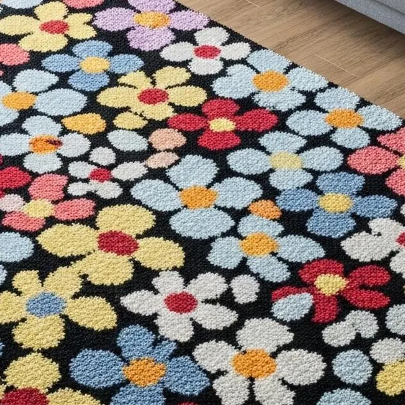 Hand Tufted Rugs Colorful Abstract Floral Area Rug