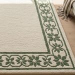 Hand Tufted Rugs Off White Sage Green Vintage Floral Area Rug