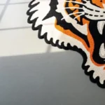 Hand-Tufted Tiger Rug: Colorful Wool Animal Print Rug