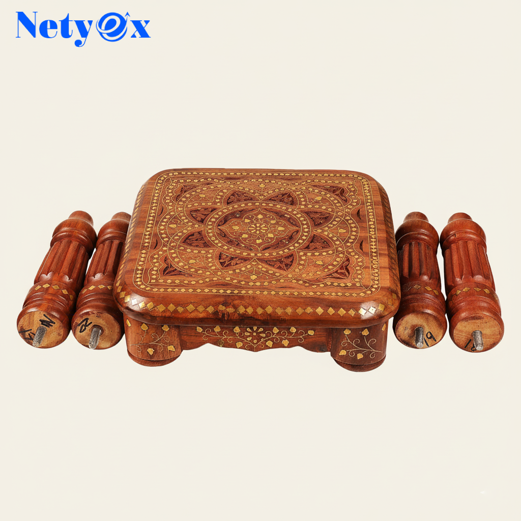 Home Decor Items Collapsible Sheesham Wood Folding Stool