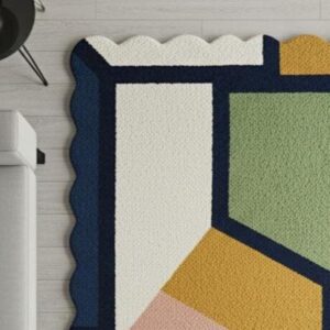 Modern Multicolor Geometric Hand Tufted Wool Area Rug