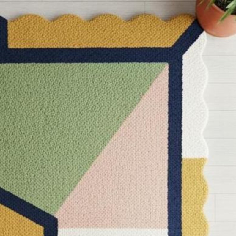 Modern Multicolor Geometric Hand Tufted Wool Area Rug