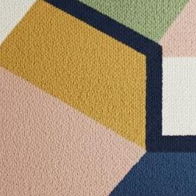 Modern Multicolor Geometric Hand Tufted Wool Area Rug