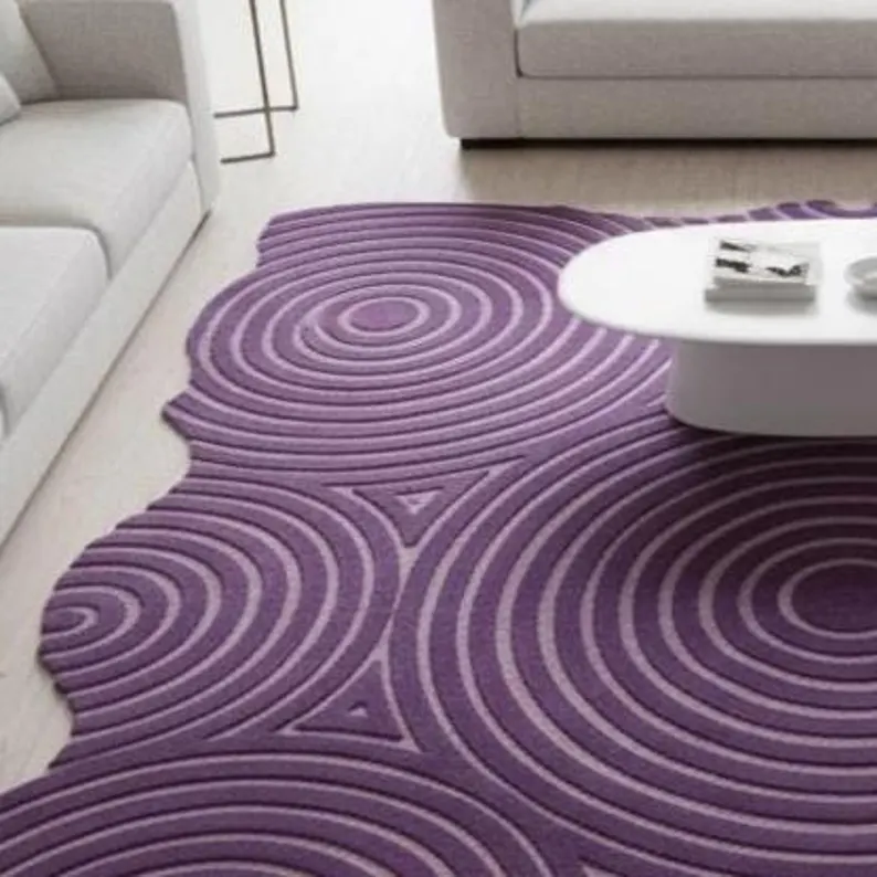 Modern Purple Abstract Hand Tufted Wool Rugs